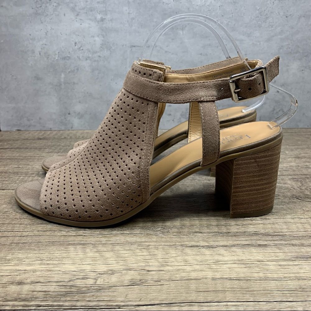 Franco Sarto Harlet 2~Women’s Slingback Sandals~Size US 10M~Beige Suede‎